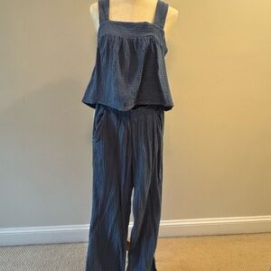 Women's Blue 2 piece cotton gauze set